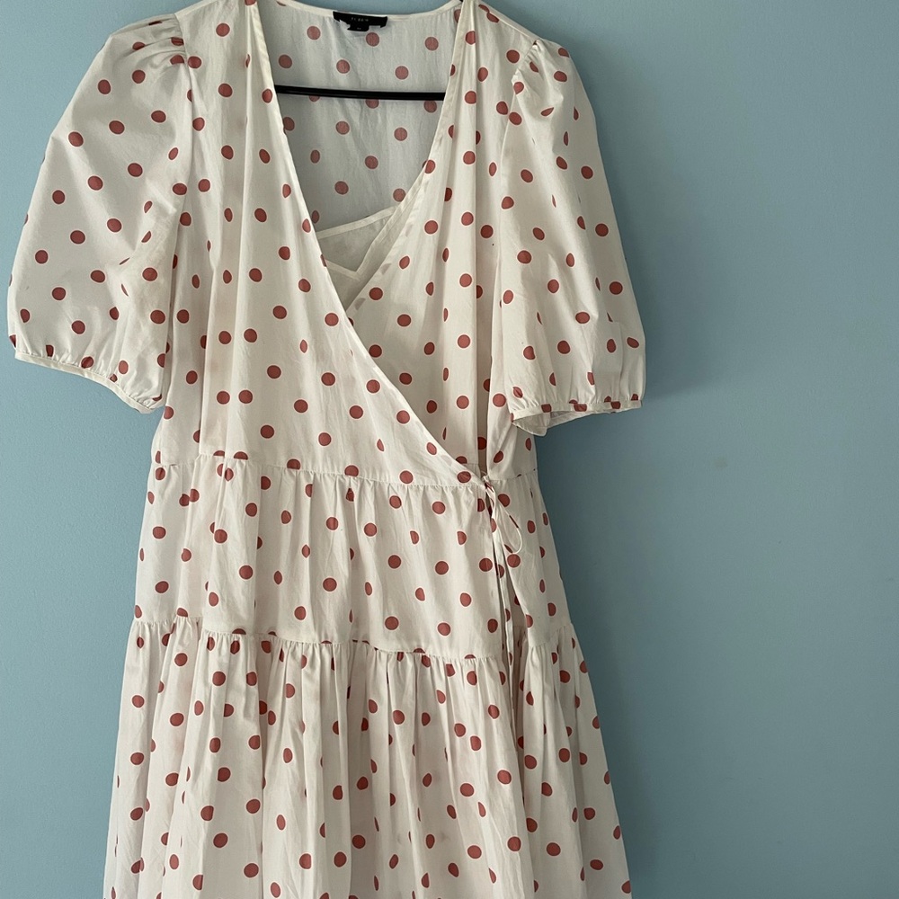 J. Crew Puff Sleeve Polka Dot Wrap Dress
